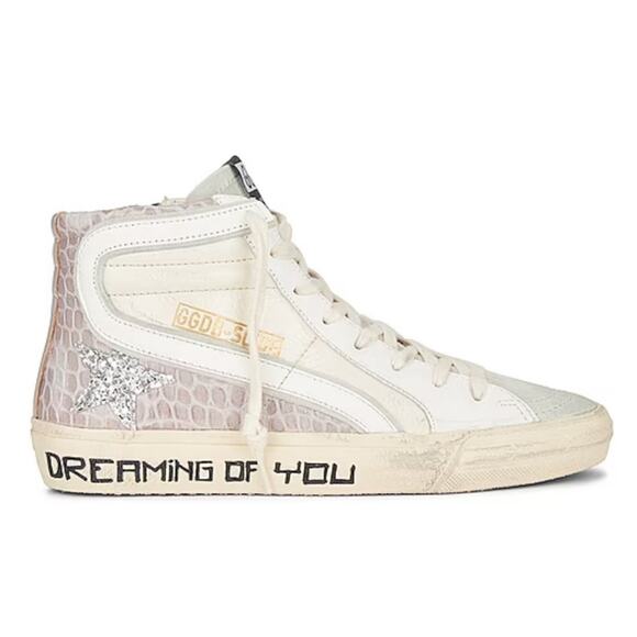 Golden Goose Slide Sneakers Cream Pink Silver White | Distressed Size 36 BNIB - Picture 2 of 8